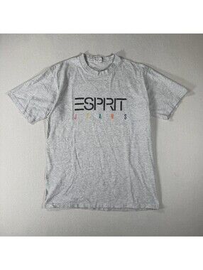 Vintage Esprit Jeans Logo T-shirt Heather Gray Spell out